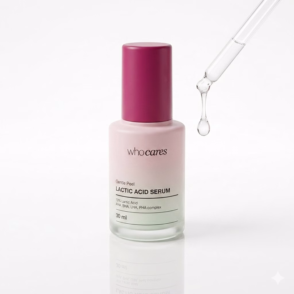 who-cares-gentle-peel-lactic-acid-serum2 Сироватка-пілінг для шкіри WHO CARES Gentle Peel Lactic Acid Serum - 30 мл - Зображення 1