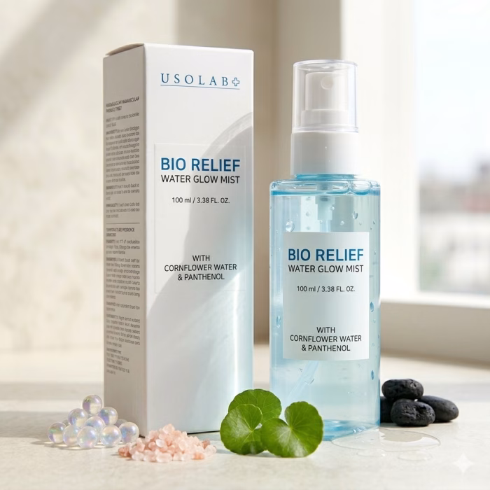 Заспокійливий, освіжаючий та гідратуючий тонер – cпрей Usolab Bio Relief Water Glow Mist, 100 ml - Зображення 2