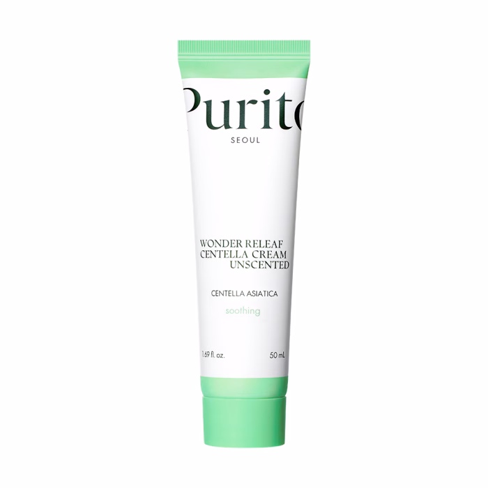 Крем для чутливої шкіри з центеллою без ефірних олій Purito Seoul Wonder Releaf Centella Cream Unscented, 50 ml - Зображення 2